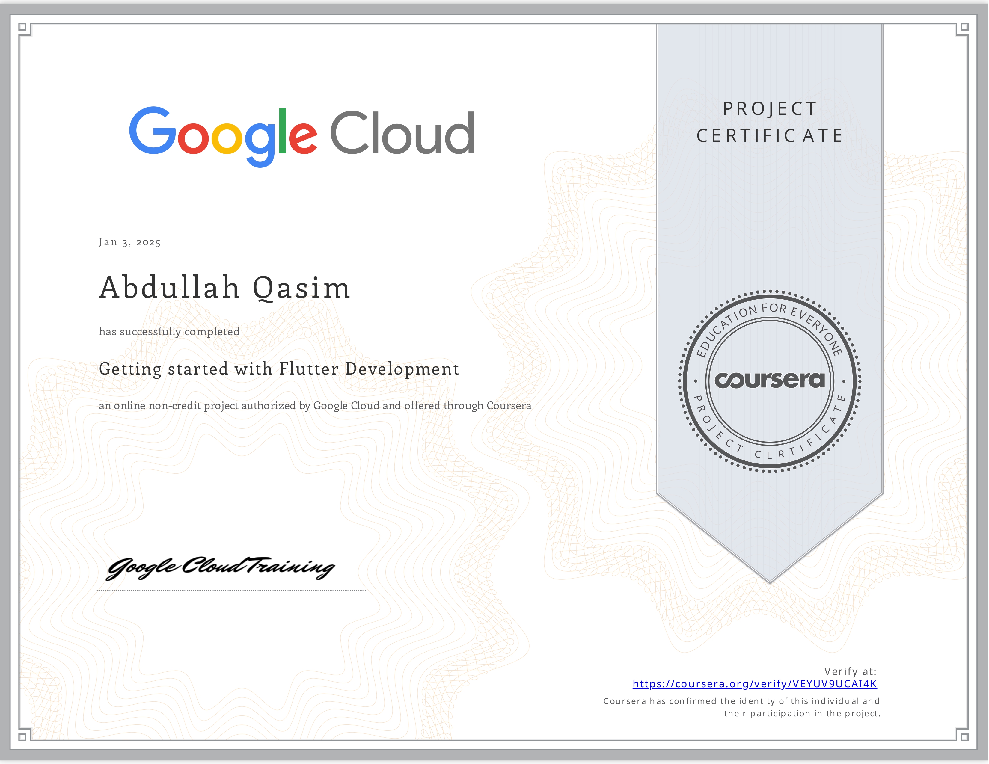 Getting started with Flutter Development certification